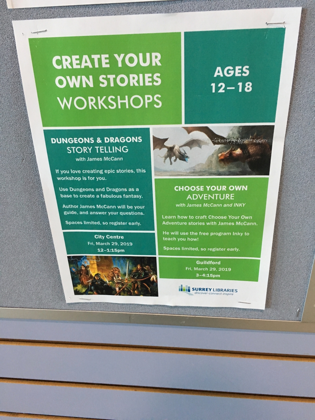 Workshops at the Surrey Public Library